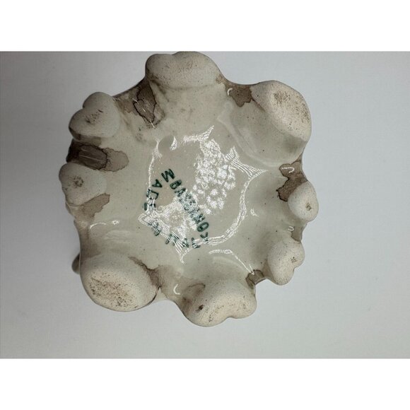 Vintage Signed Bassano Made in Italy Vase Yellow Roses 3D 3.5" tall - Picture 14 of 16